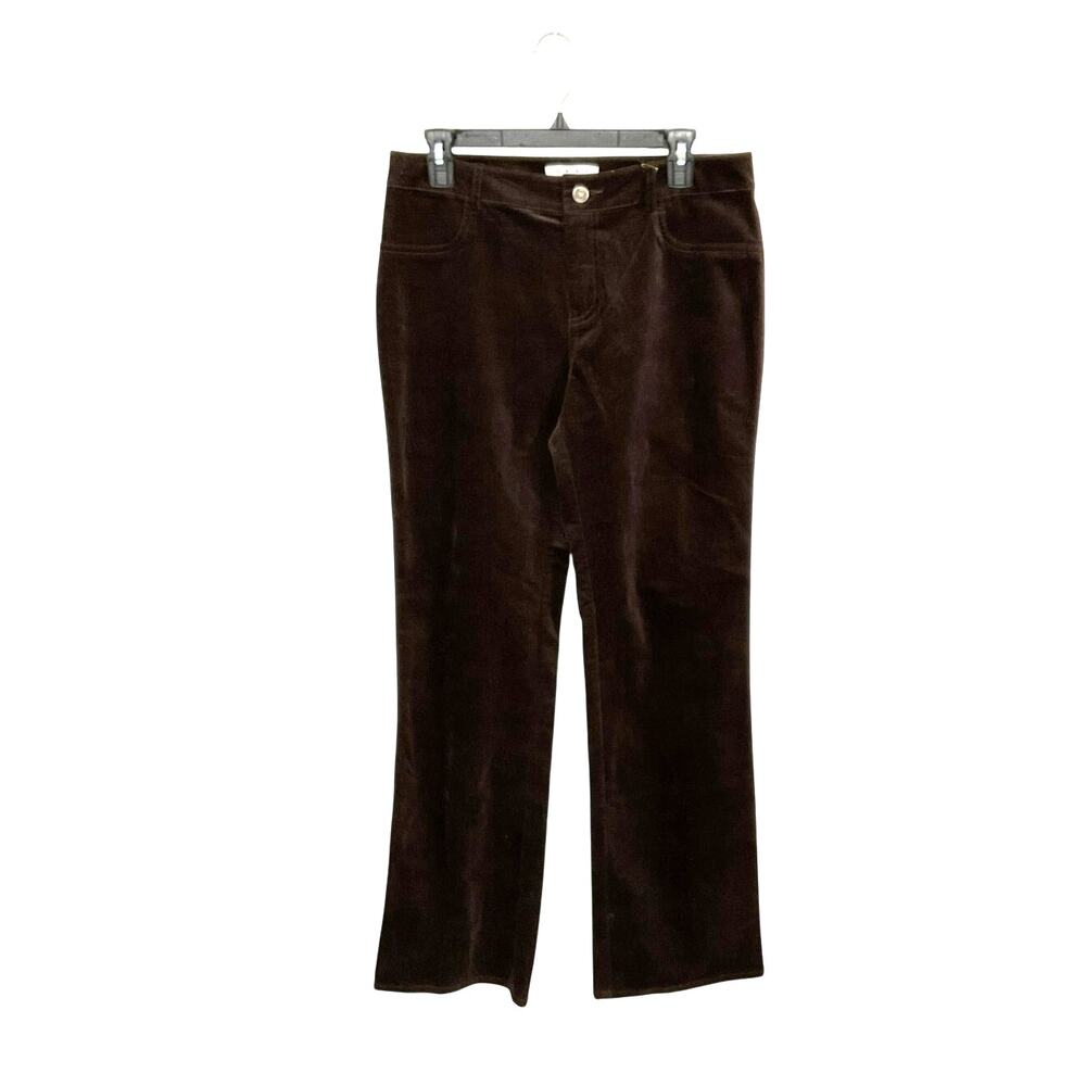 VTG Y2K CAbi Chocolate Dark Brown Velveteen Pants Bootcut Size 8 Medium